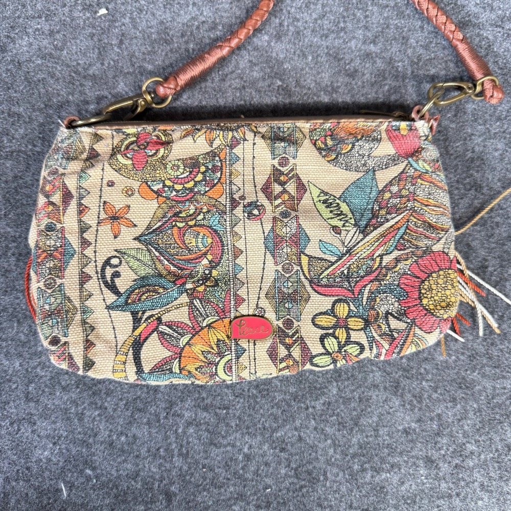 Sakroots Boho Fringe Canvas Crossbody Bag Multicolor Artistic Braided Strap - Picture 3 of 10